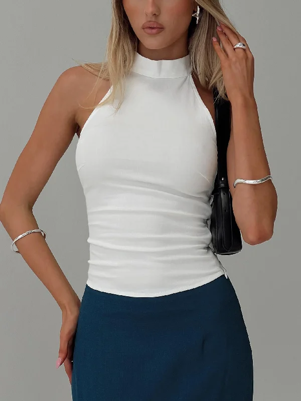 Final Sale Merril Halter Top White