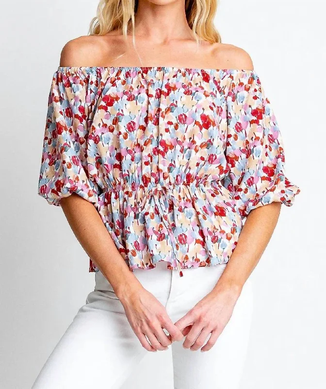 Luxury Fashion Discounts Nellie Peasant Top In Tulip