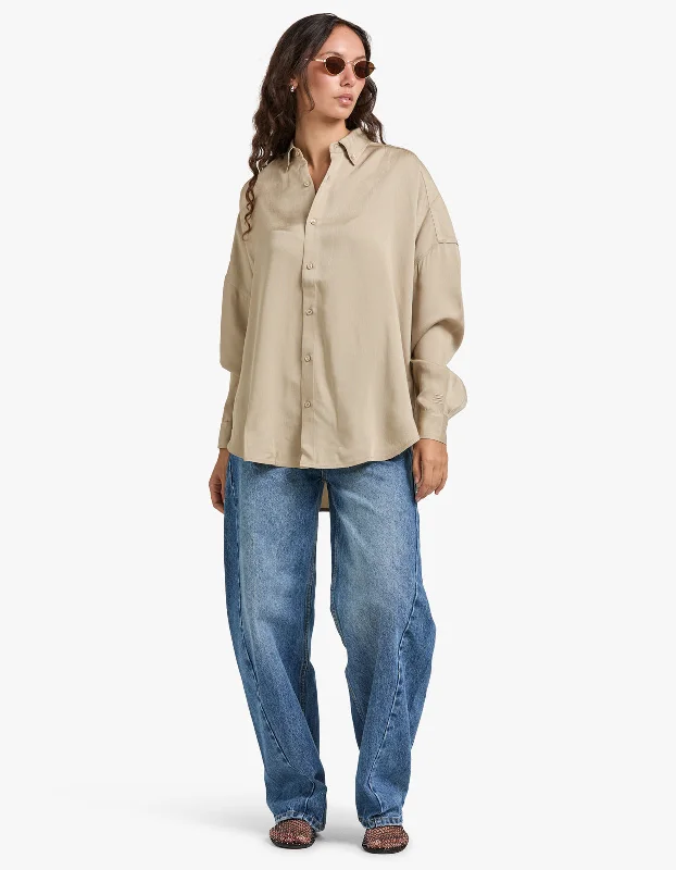 Vintage-Inspired Style Offers Olivia Shirt - Beige