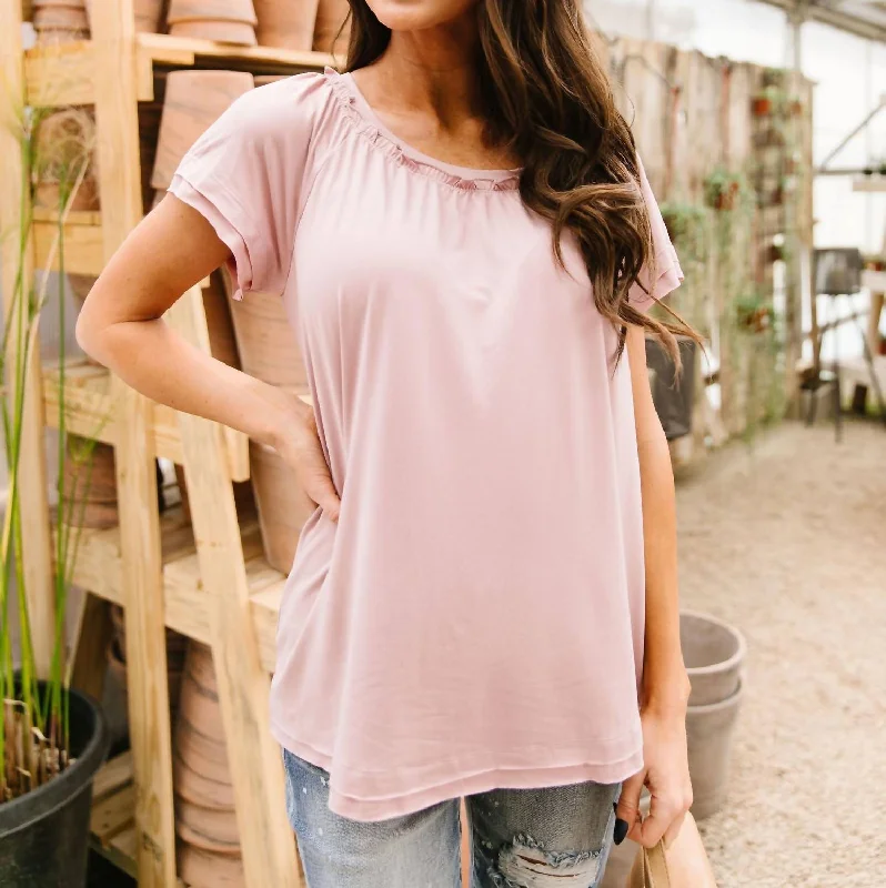 Romantic Fashion Discounts Double Up Top In Mauve