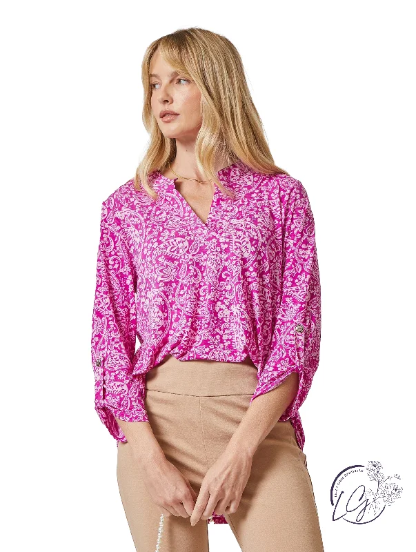 Chic Style, Always In Vogue Magenta Lizzy Top