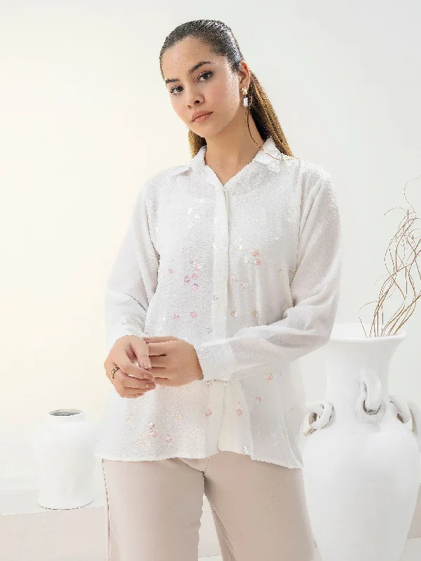 Glamorous Fashion Offers Embroidered Crepe Top