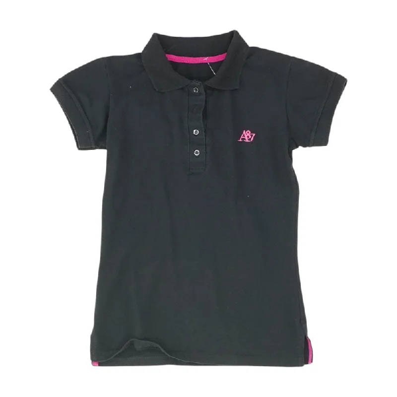 Step Ahead, Lead The Trend Black Solid Polo Polo