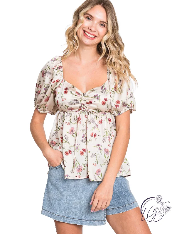 Luxe Style Discounts Sunshine Meadow Babydoll Top