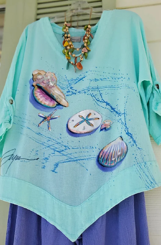 Sophisticated Style Offers Shells Hand-Painted Top