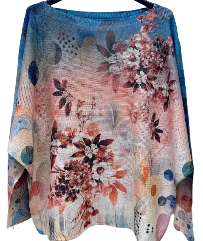 Limited Time Special Offer LPA Floral Pastel Round Knit Printed