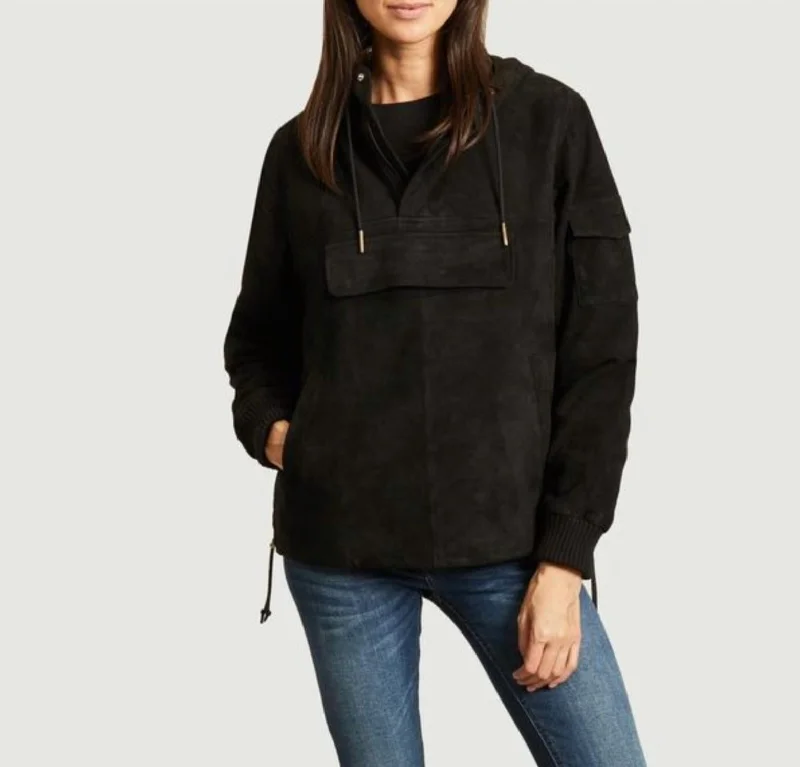 Vintage-Modern Style Offers Anchor Anorak Suede In Black