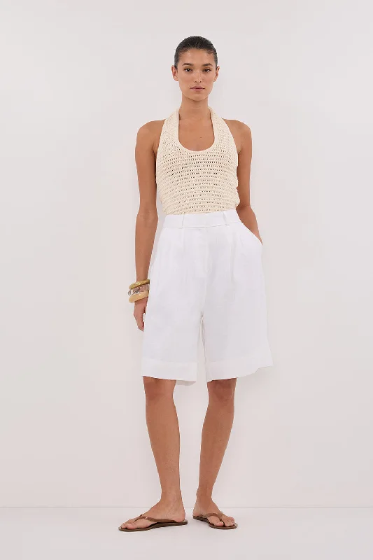 Stupidly Low Prices GINA CREAM HALTER CROCHET TOP