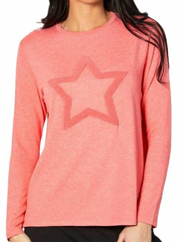 Hot Brand Discounts Crew With Star Top In Coral