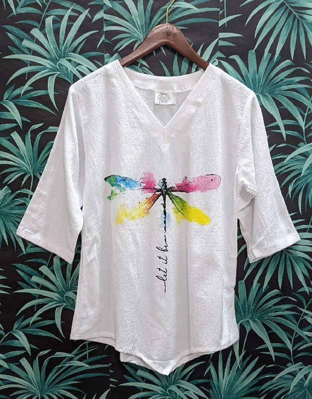 Spring Fashion Dragonfly Let It Be - Preshrunk Cotton Gauze Top