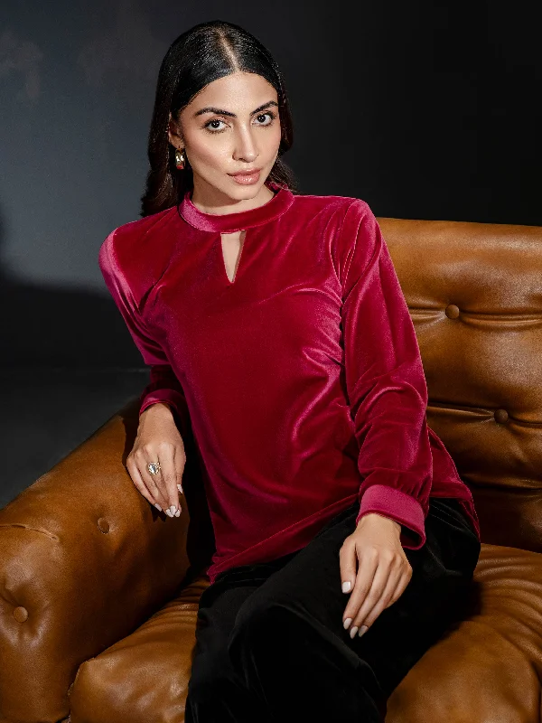 Casual Chic Deals Dyed Velour Top