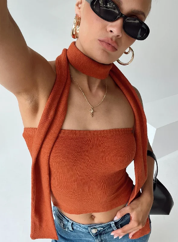 Enjoy Discount Styles Two Piece Top Orange