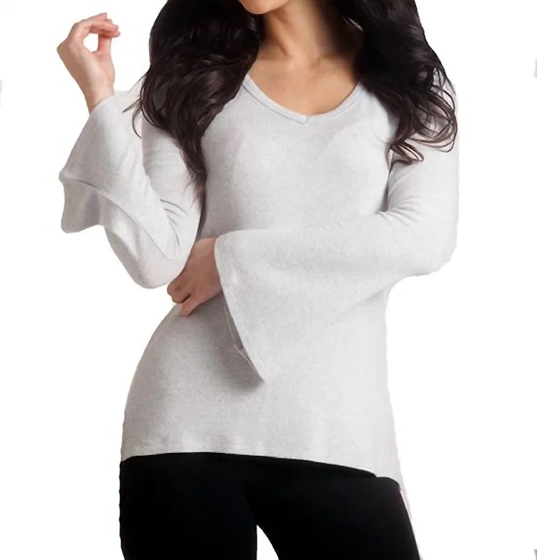 Daily Deals Supersoft Bell Sleeve Top In Slate