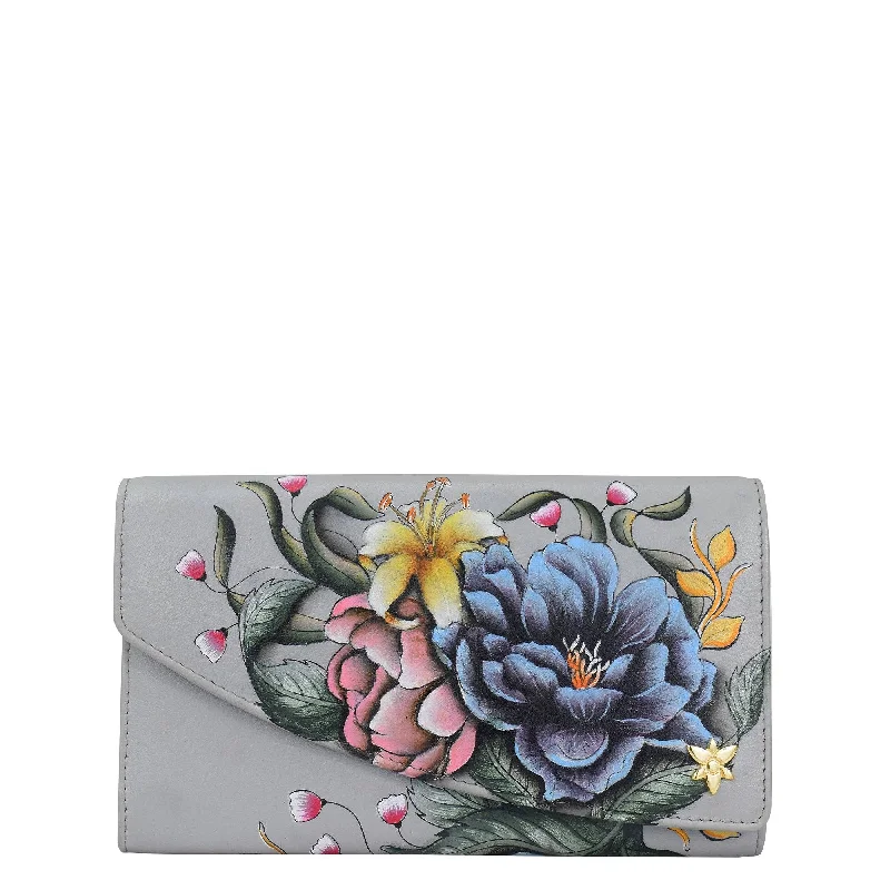 Cozy Comfort Style Sale Hand Painted Floral Accordion Flap Wallet - 1174