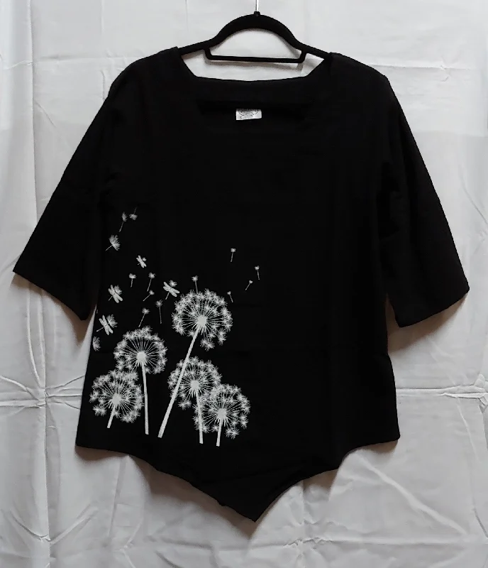 Fashionista Favorites Wish on Black Cotton Gauze Top