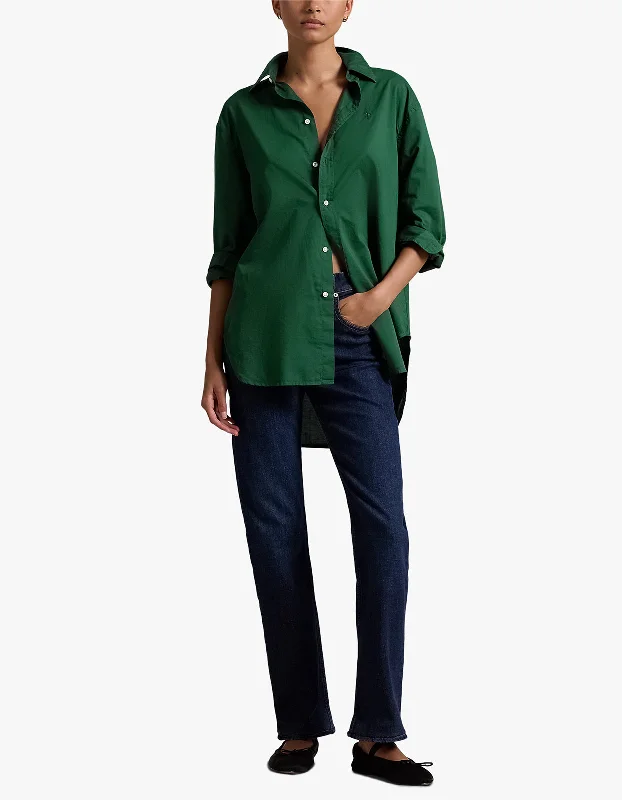 Exclusive Designer Style Deals Oversize Fit Cotton Twill Shirt - Northwest Pine