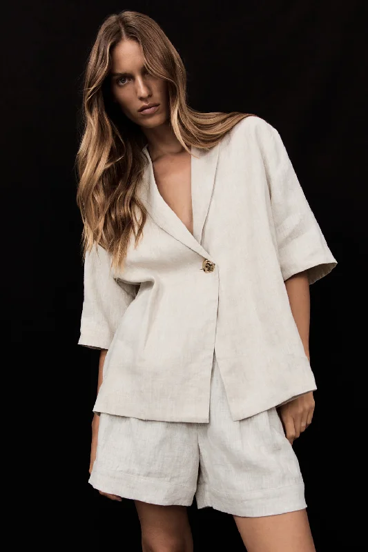 Inspired By You, Designed For You NALA NATURAL LINEN RESORT SHIRT