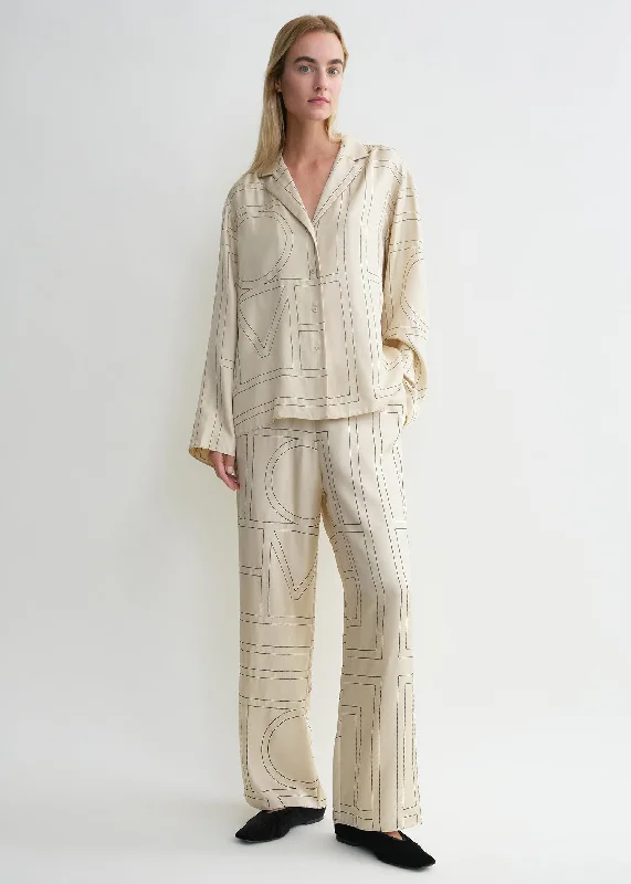 Winter Warehouse Sale Monogram silk pj top ivory