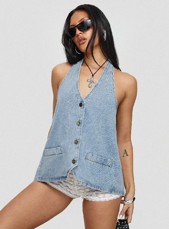 Fashionista Sale Hills Halter Washed Blue