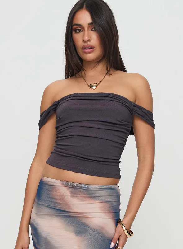 Statement Fashion Offers Moonflower Top Grey