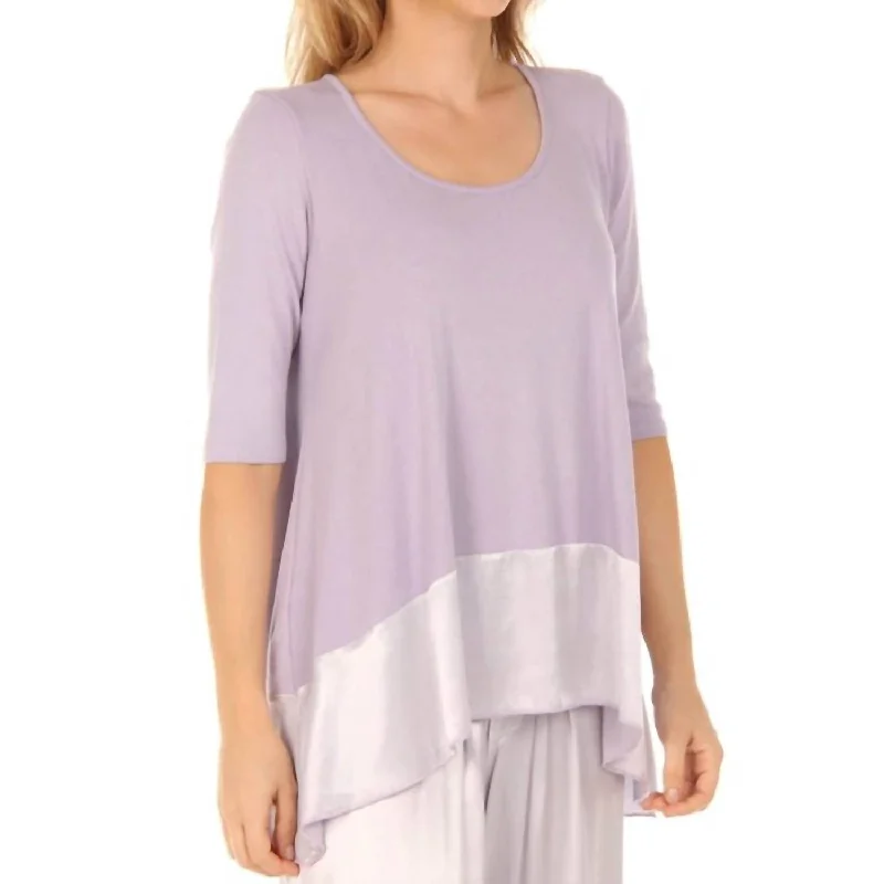 New Styles Just In Kiki Three Quarter Loose Top In Lavender