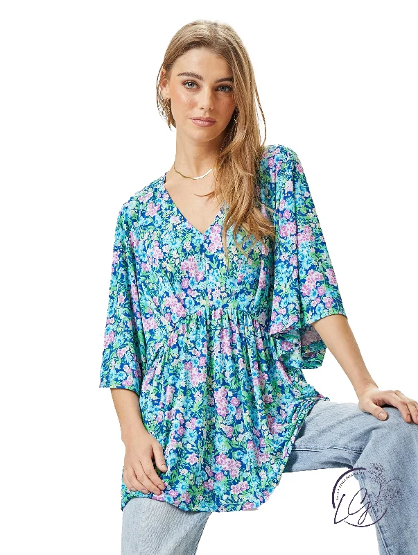 Seasonal Trends Navy Multi Floral Dreamer Top