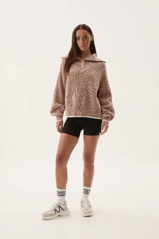 Low Price Special 1/4 Zip Ribbed Knit Jumper 431