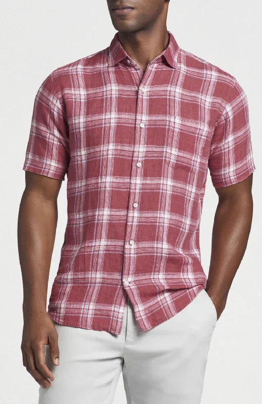 Trendy Fashion Sale Men's North Shore Linen Sport Shirt In Fruit Punch