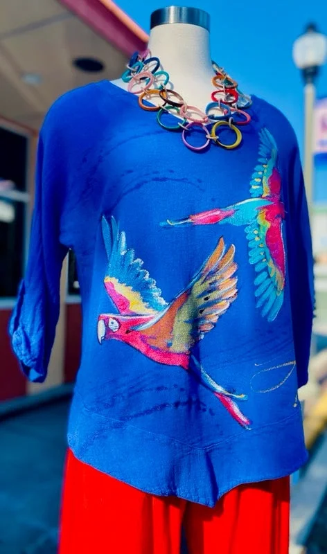 Classic Elegance Sales Scarlett Macaw Hand-Painted Top