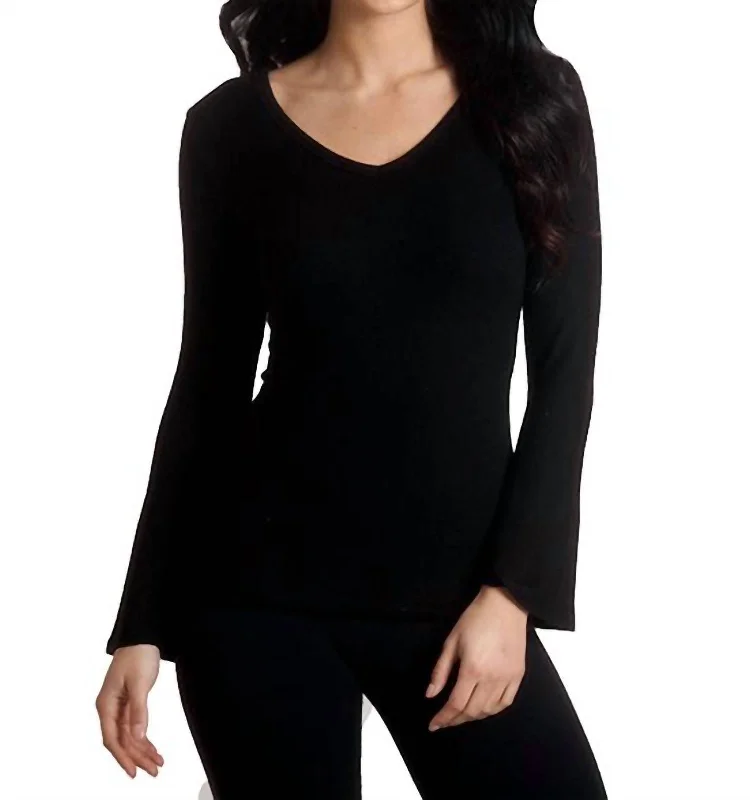 Seasonal Style Discounts Supersoft Bell Sleeve Top In Black