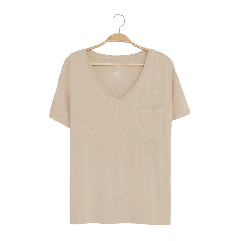 Sophisticated Fashion Women's Relaxed Fit V-Neck in Almond