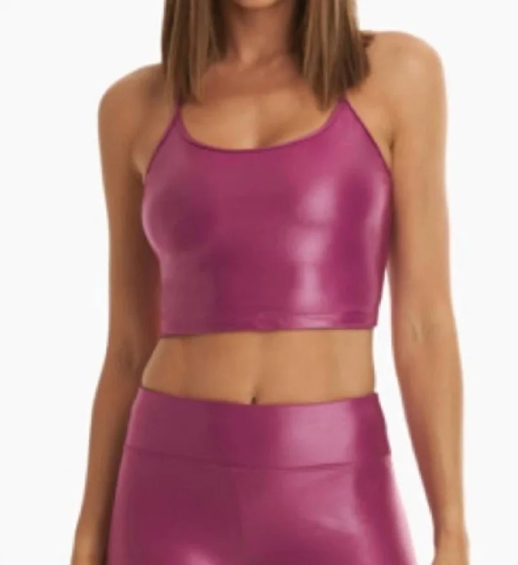 Women's Travel Apparel Leah Blackout Sports Bra In Rose Orchid