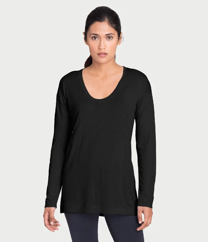 Women's Active Outfit For Fitness Pima Deconstructed Long Sleeve Tee