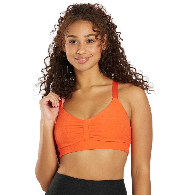 Women's Holiday Clothing Beyond Yoga Spacedye On Center Bra Firecracker Red Heather