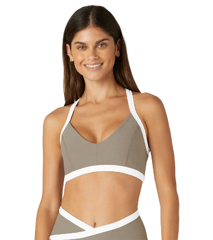 Women's Clothing For Work Beyond Yoga Spacedye Outlines Bra Birch-Cloud White