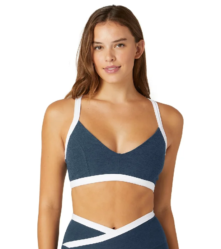 Women's Active Clothing Beyond Yoga Spacedye Outlines Bra Nocturnal Navy-Cloud White