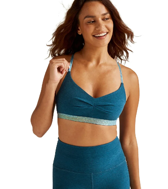 Women's Evening Wear Outfit Beyond Yoga Spacedye Shine On Bra Blue Gem Heather