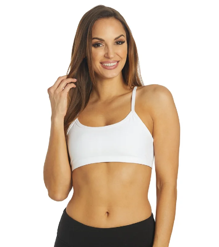 Women's Elegant Evening Attire Beyond Yoga Spacedye Slim Racerback Yoga Sports Bra Cloud White