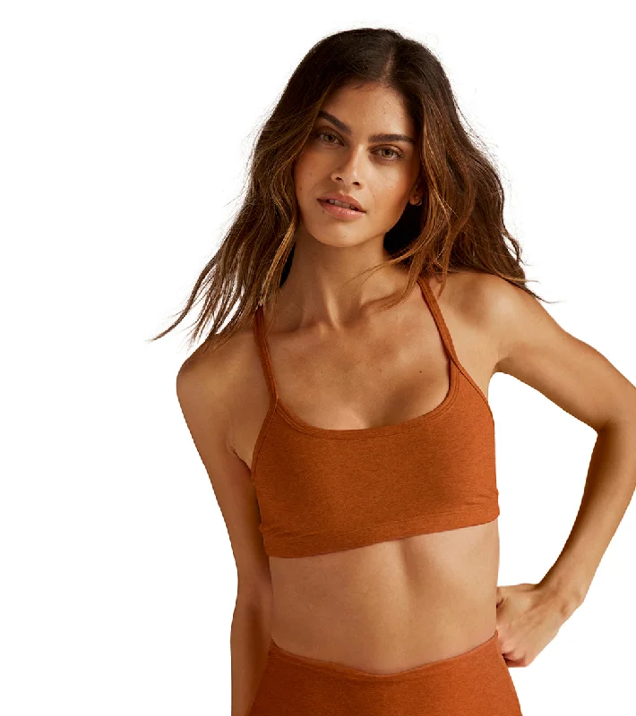 Chic Clothes For Women Beyond Yoga Spacedye Slim Racerback Yoga Sports Bra Warm Clay Heather