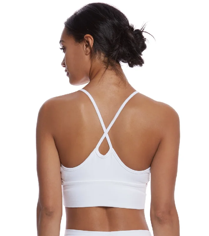 Women's Party Outfit Hard Tail X Side Middy Yoga Sports Bra White