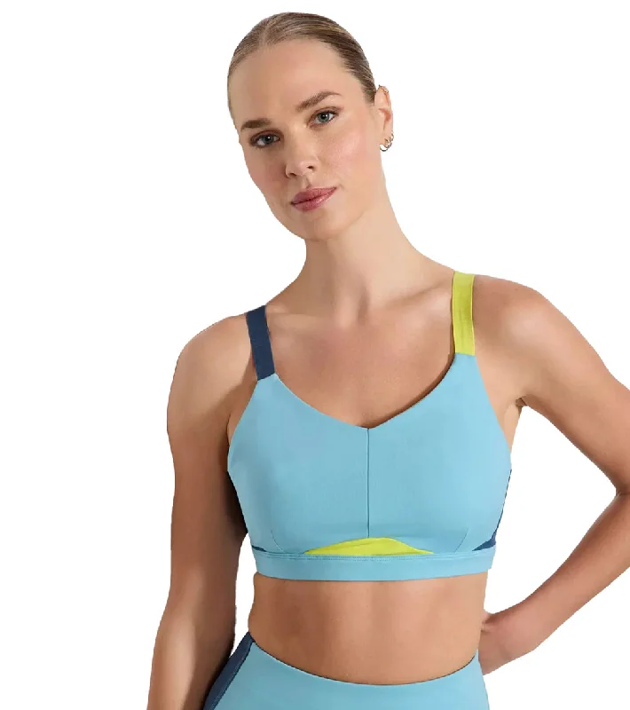 Chic Women's Outfit MPG Sport Vital Paneled Medium Support Mesh Back Bra Reef Waters