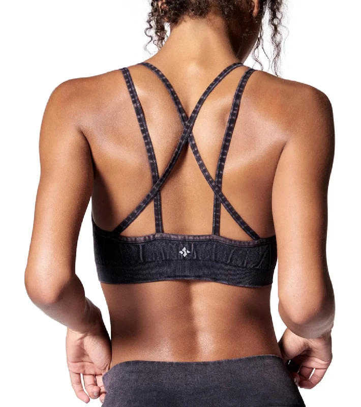 Classic Women's Apparel NUX Levitate Seamless Mineral Wash Yoga Sports Bra Black Wash