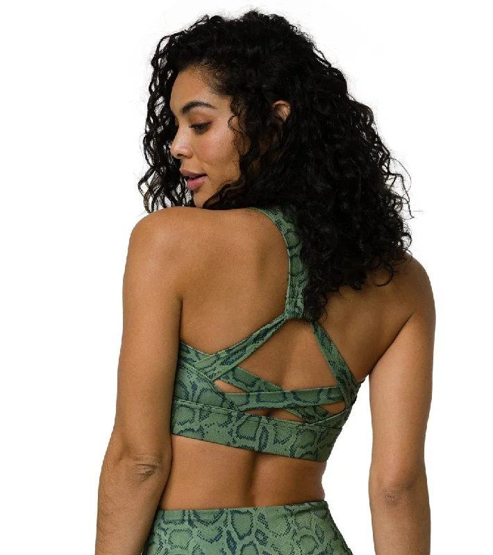 Stylish And Comfortable Clothing For Women Onzie Warrior Yoga Sports Bra Olive Cobra