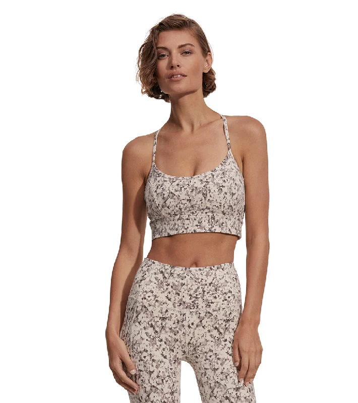 Women's Comfortable Lounge Outfit Varley Let's Move Irena Bra Crema Fractured Flower