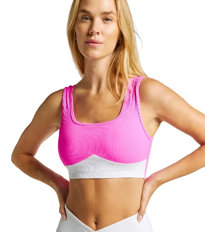 Women's Holiday Clothes Year of Ours Ribbed Gia Bra Pink/White