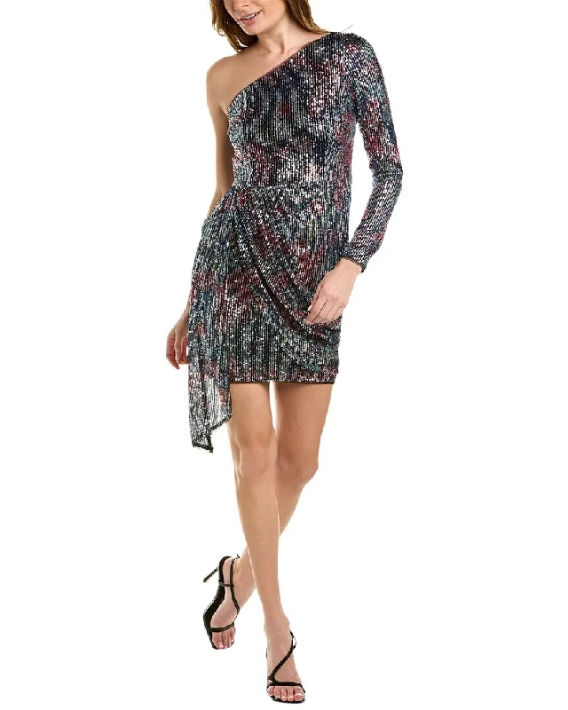 Women's Trendy Clothes Aidan Mattox Printed Sequin Mini Dress