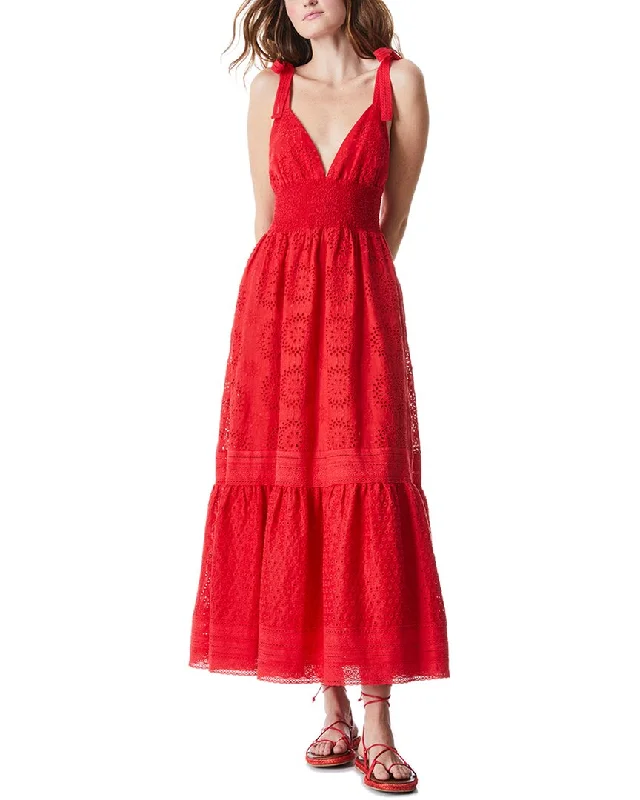 Women's Clothes alice + olivia Levine Linen-Blend Midi Dress