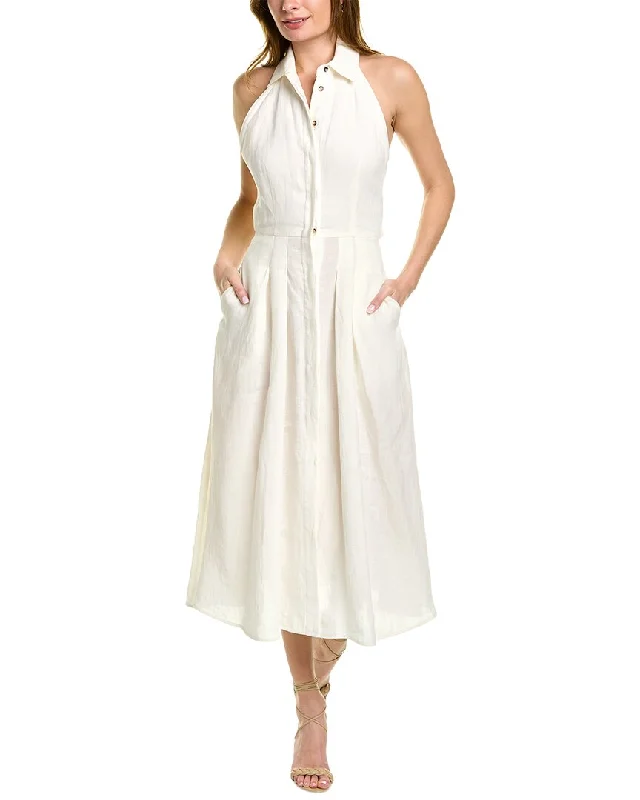 Women's Comfortable Lounge Attire Max Mara Caio Linen Midi Dress