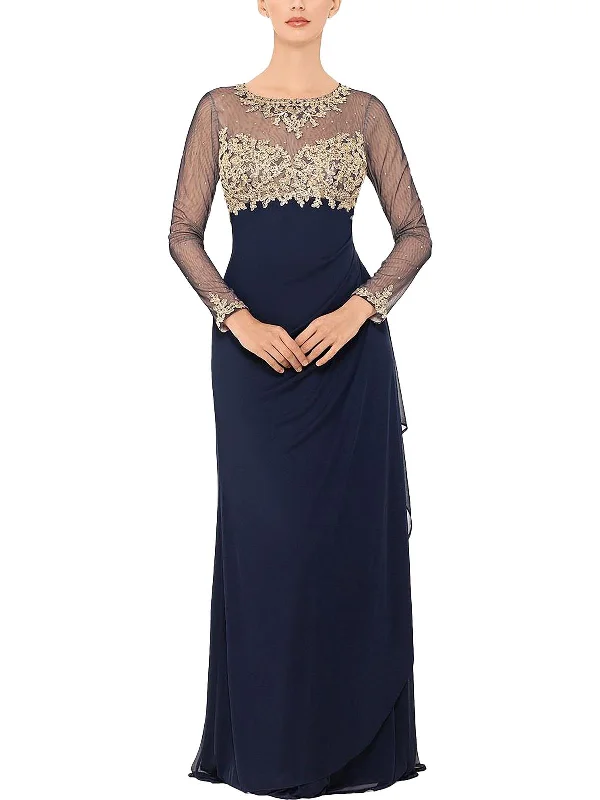 Women's Stylish Professional Garments Womens Embroiedered Maxi Evening Dress