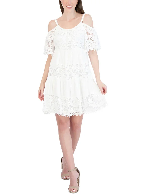 Women's Clothing For Casual Outings Womens Lace Mini Babydoll Dress